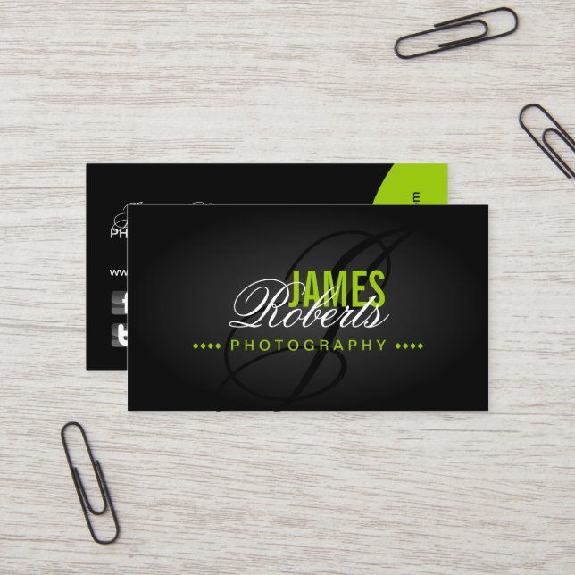 Photography and Monogram Business Card (Front/Back In Situ)