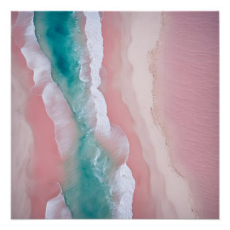 Photography Beach Esthetic Sunset Neutral Pink Poster