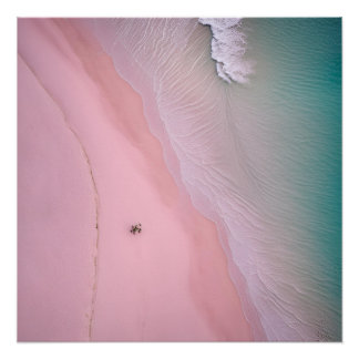 Photography Beach Sand Beige Neutral Pink Poster