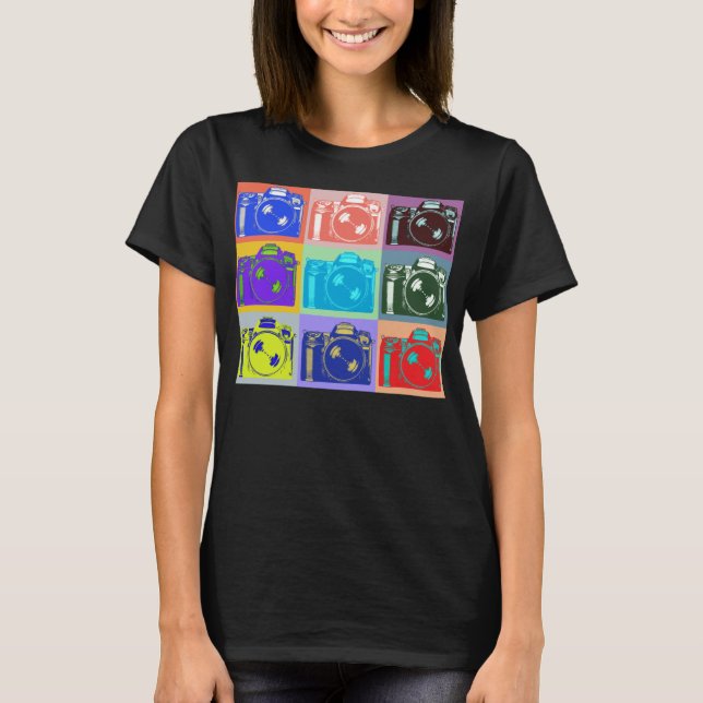 Photography Buff Style Camera Design T-Shirt (Front)