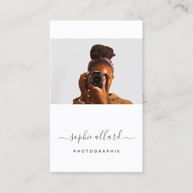 Photography business card with photo - Model (Front)