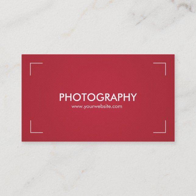 Photography Business Cards in Red & White (Front)