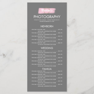 Photography Business Gold Logo Brush Stroke Pink Menu