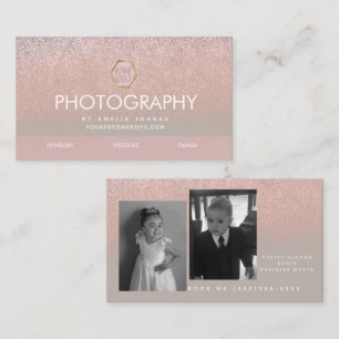 Photography Business Ombre Glitter Your Logo Card