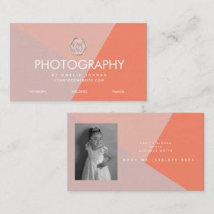 Photography Business Three Tone Blush Colorblock  Business Card
