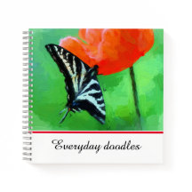 Photography Butterfly Poppy Spiral Notebook