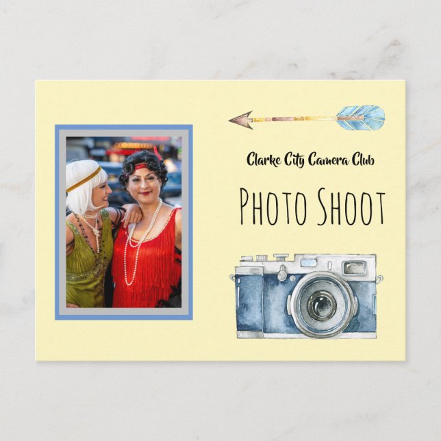 Photography Camera Club Invitiation Custom Photo Postcard (Front)