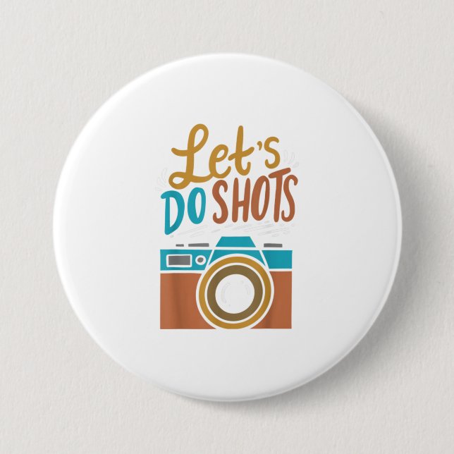 Photography Cameraman Camera TShirt 3 Inch Round Button (Front)
