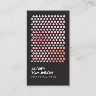 PHOTOGRAPHY CIRCLES PATTERN in BLACK (Vertical) Business Card