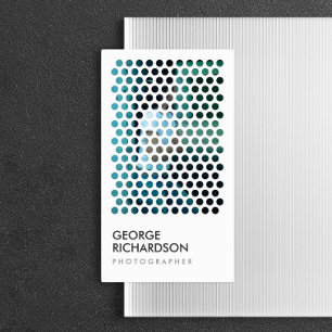 PHOTOGRAPHY CIRCLES PATTERN in WHITE (Vertical) Business Card