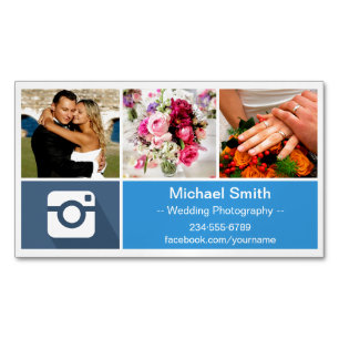 Photography Collage - Creative Modern Metro Style Magnetic Business Card