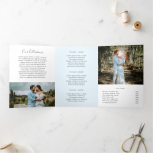 Photography Elegant Pastel Blue Trifold Brochure