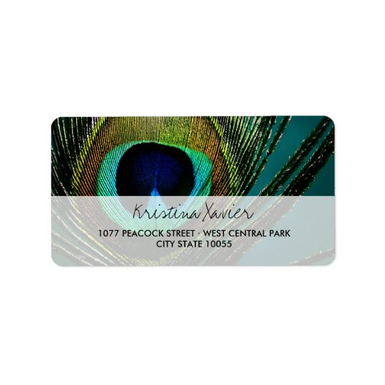 Photography Elegant Peacock Feather Address Label