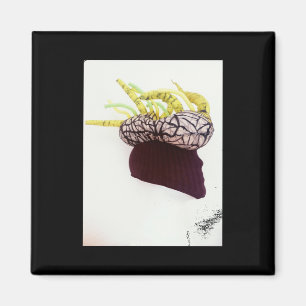 Photography Hat Hairstyle Strange Mask In Profile Magnet