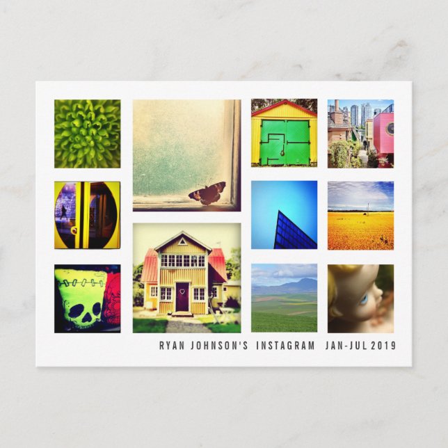 Photography Instagram DIY Square Photos Template Postcard (Front)
