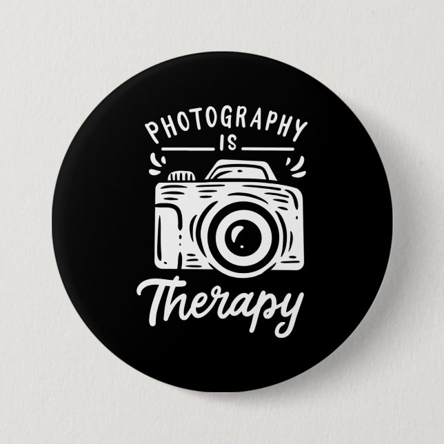 Photography Is Therapy 3 Inch Round Button (Front)