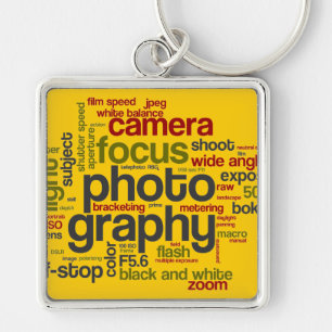 Photography Lingo Text Collage Keychain
