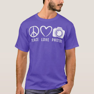 Photography Lover Gift Peace Love Photos Camera T-Shirt