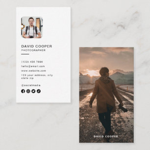 Photography Modern Full Cover Photo Business Card