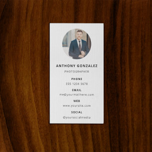 Photography Modern Minimal Simple Photo Business Card
