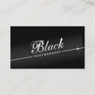 Photography Modern Plain Black Photographer Business Card