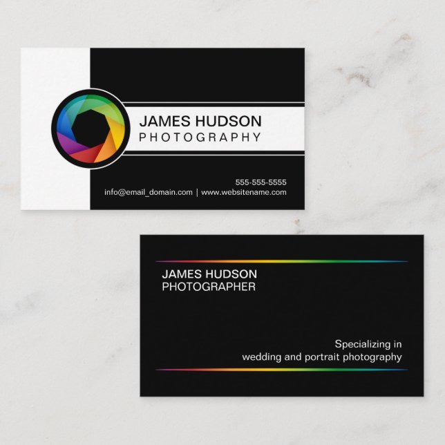 Photography Modern Shutter Business Card (Front/Back)