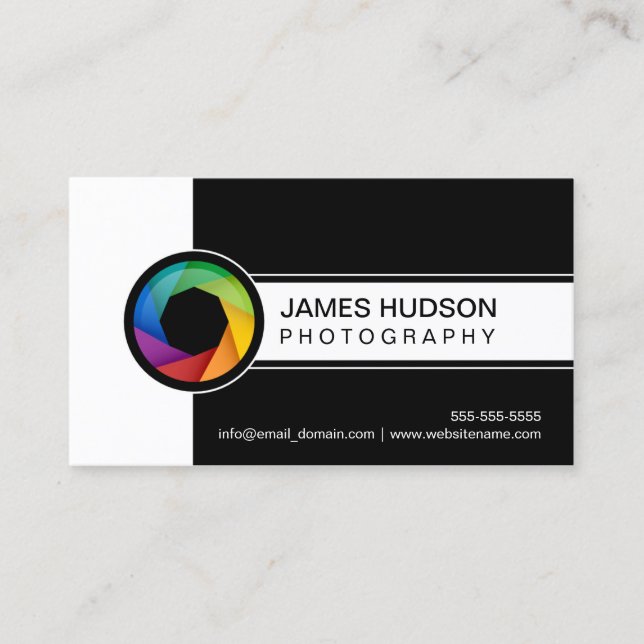Photography Modern Shutter Business Card (Front)