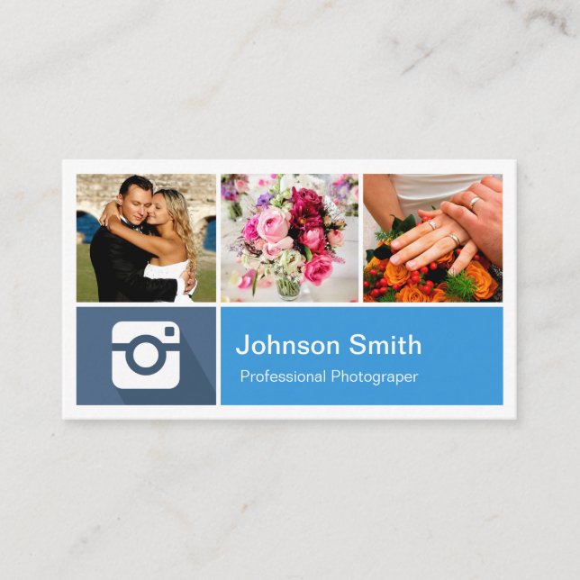 Photography Photo Collage Modern Metro Style Business Card (Front)