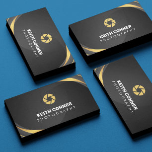Photography Photographer Black & Gold Business Card