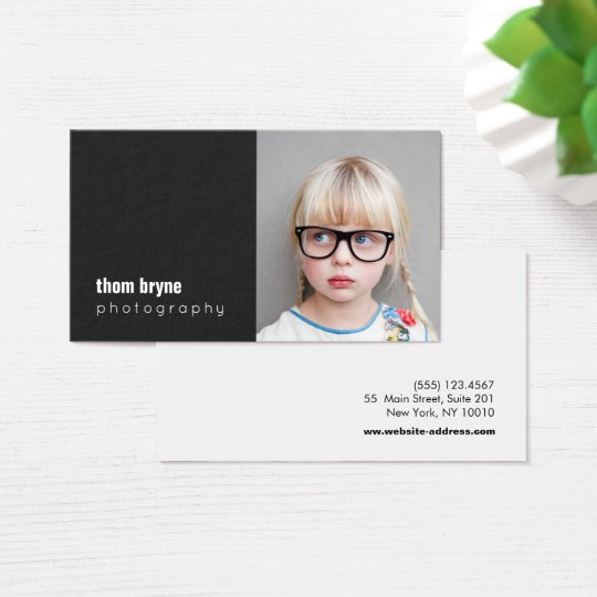 Photography Photographer Black Square Photo Business Card
