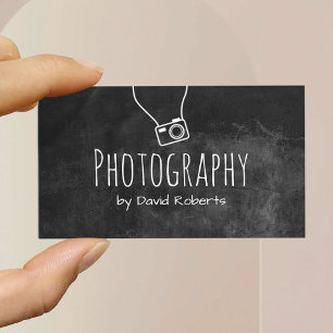 Photography Photographer Camera Rustic Chalkboard Business Card