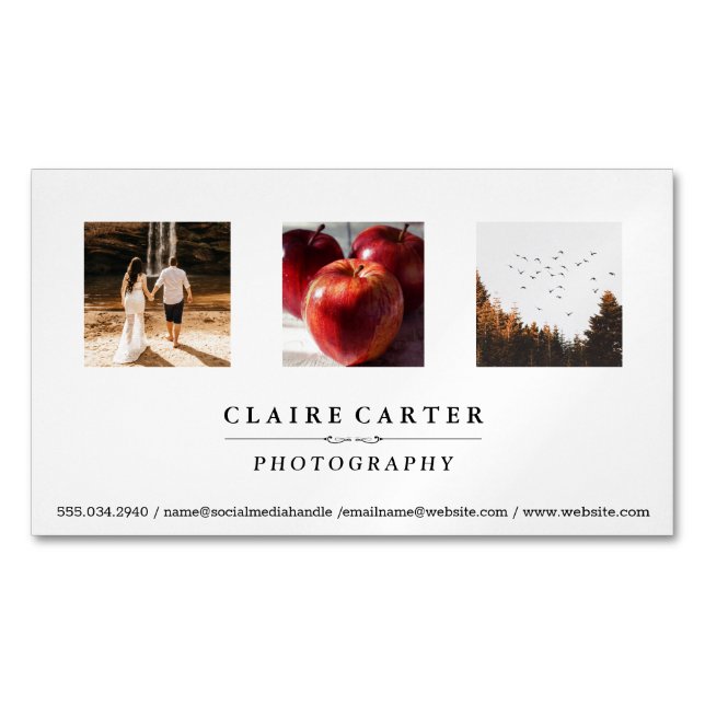 Photography | Photographer Portfolio Magnetic Business Card (Front)