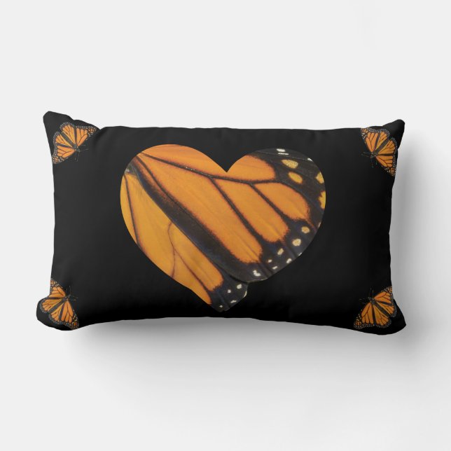 Photography Picture of Monarch Butterfly Lumbar Pillow (Front)