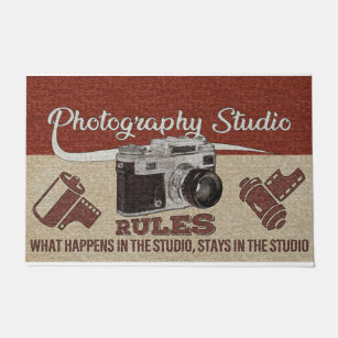 Photography Studio Rules Rug, Cameraman Gift Doormat