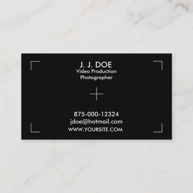Photography Video Production Business Card (Front)