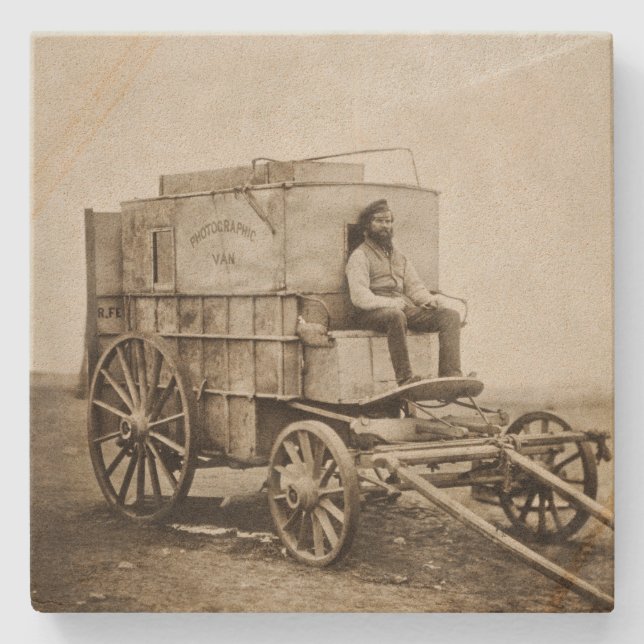Photography Wagon of Roger Fenton Photo Realism Stone Coaster (Front)