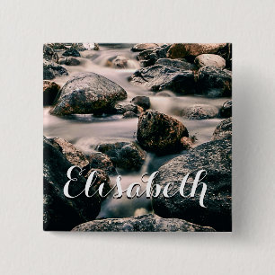 Photography WATERFALL STONES + your ideas 2 Inch Square Button