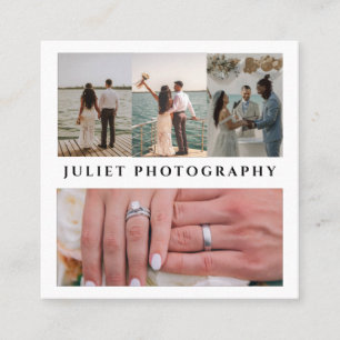 Photography wedding collage photo  square business card
