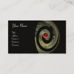 PHOTON SWIRL GEM MONOGRAM black pink red Business Card