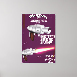 Photon vintage pistol science fiction poster canvas print