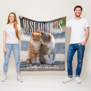 PhotoPop Best Friends Custom Cat Fleece Blanket
