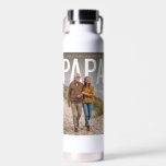 PhotoPop Love You So Much Papa Water Bottle<br><div class="desc">Celebrate Papa with a meaningful PhotoPop custom water bottle featuring a personalized family photo and heartfelt “Love You So Much Papa” typography in a modern magazine-inspired design. The oversized layered text combined with a warm beachside family moment creates a stylish and sentimental everyday accessory perfect for birthdays, Father’s Day, Grandparents...</div>