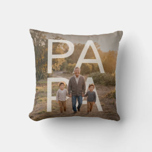 PhotoPop Papa Custom Family Photo Throw Pillow