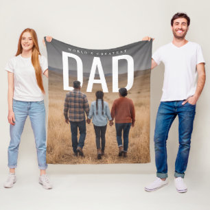 PhotoPop Worlds Greatest Dad Fleece Blanket