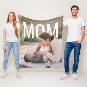 PhotoPop Worlds Greatest Mom Custom Photo Fleece Blanket