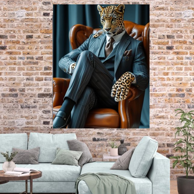 Photorealistic Bossy Leopard Digital Art Poster (Creator Uploaded)