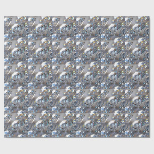 Photorealistic Close-Up of Sparkling Diamond Wrapping Paper