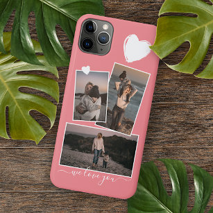 Photos And Heart On Coral Red Blush Peach Pink Case-Mate iPhone Case