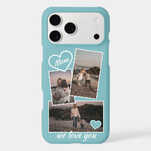 Photos And Heart On Light Turquoise Teal Blue