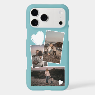 Photos And Heart On Light Turquoise Teal Blue